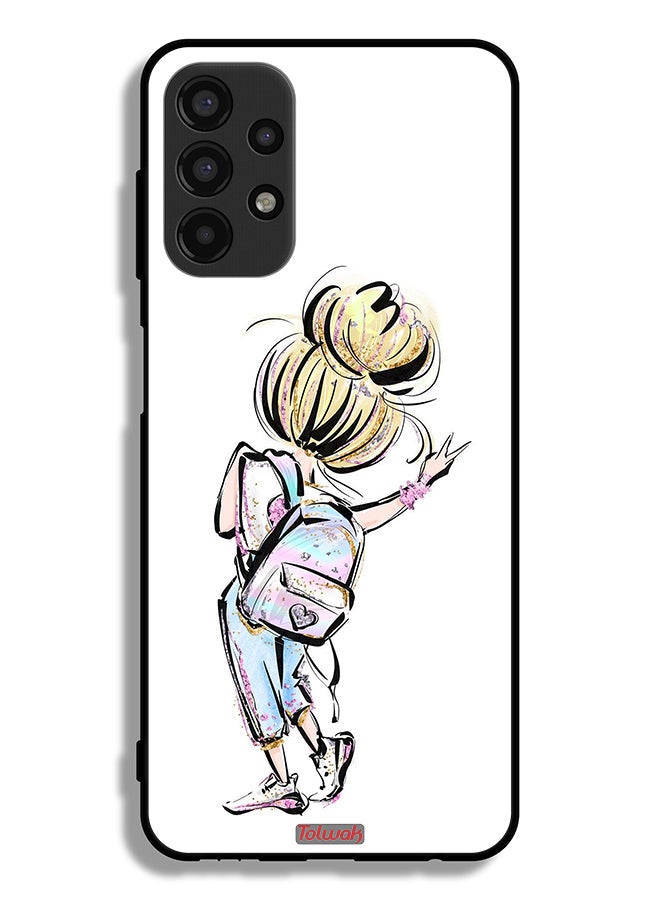 Tolwak Samsung Galaxy A13 4G Protective Case Cover Back To School Girl Art - Image 1