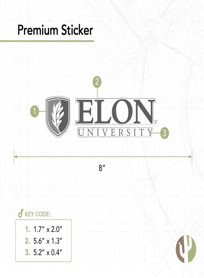 Desert Cactus Elon University Phoenix Name Logo Vinyl Decal Laptop Water Bottle Car Scrapbook (8 Inch Sticker) - Image 2