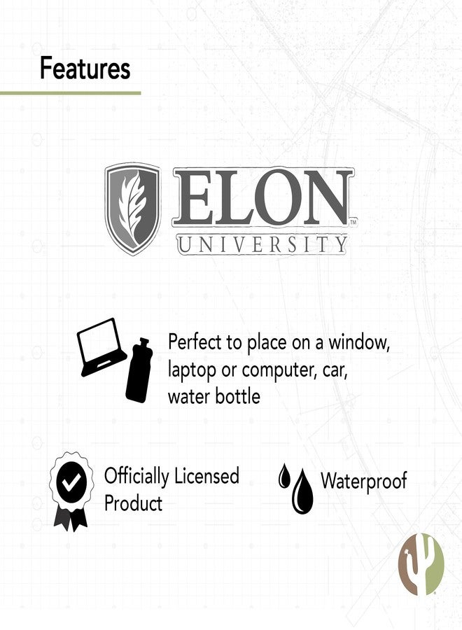 Desert Cactus Elon University Phoenix Name Logo Vinyl Decal Laptop Water Bottle Car Scrapbook (8 Inch Sticker) - Image 4