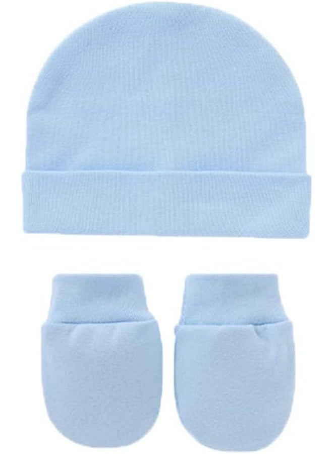 ‌6-Piece Newborn Hat & Anti-Scratch Mitten Set – 100% Cotton for 0-3 Months Baby Boys & Girls - Image 2