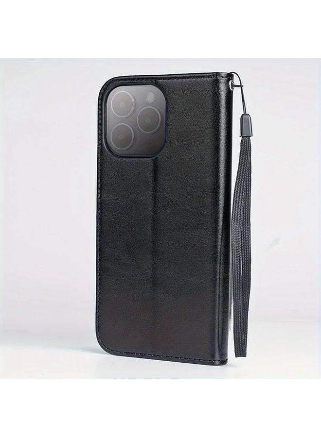 Blue Wallet Phone Case with Card Holder Stand for iPhone 15 Pro - Image 3