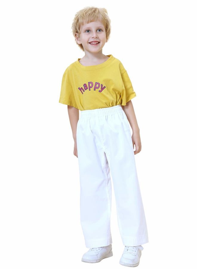 TopTie Adult Kids Karate Pants Martial Arts Student Karate Gi Pants, White, 3 - Image 1