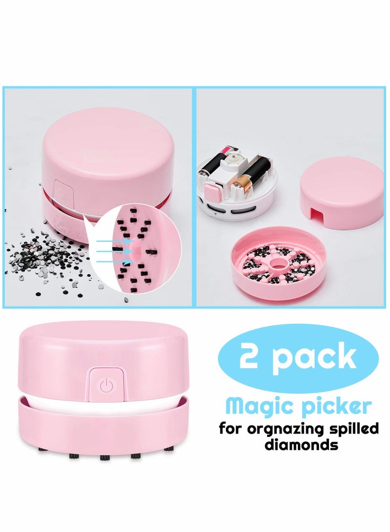 SOLARAE Desktop Vacuum Cleaner, Diamond Painting Tools, for Spilled Diamonds 5D Diamond Painting Accessories, Mini Table Desktop Sweeper Organizer - Image 2