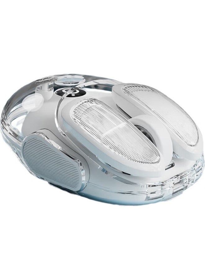 Eweadn Q9 Potato Wireless Bluetooth Dual-Mode Transparent Mouse, Rechargeable Gaming Mouse For Pc And Laptop, Low-Profile, Lightweight, Rgb Lighting Effects, Moon White - Image 1