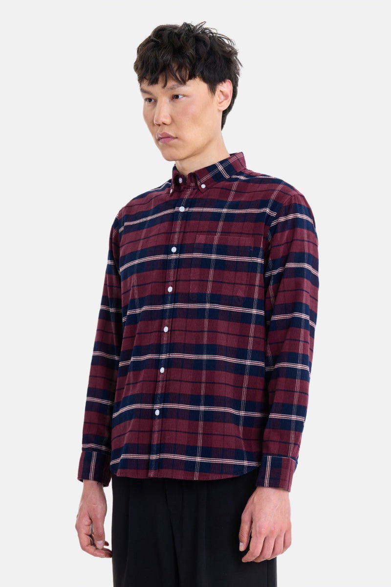 SNITCH Maroon Checkered Long Sleeve Regular Fit Shirt - Image 3