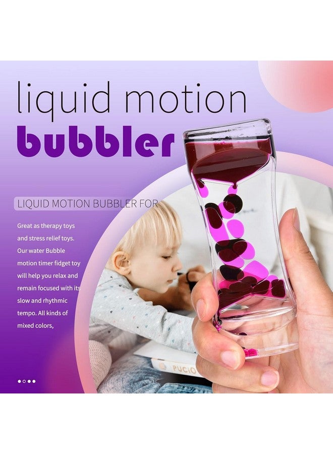 SIMXEN Liquid Motion Bubbler Timer Pack of 2 Hourglass Liquid Bubbler Sensory Toys ADHD Fidget Toy Anxiety Autism Toys Calm Relaxing Desk Toys - Image 3