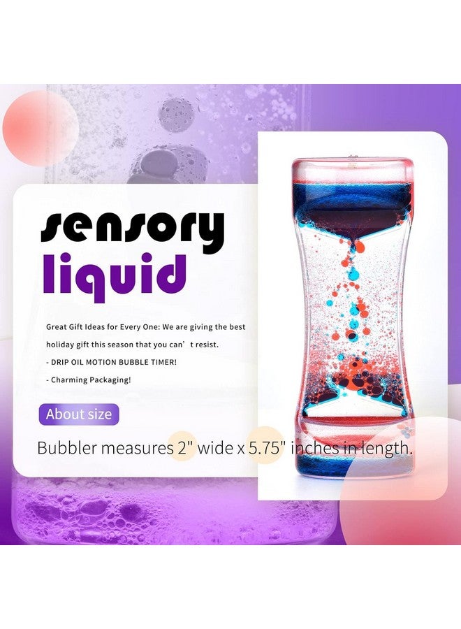 SIMXEN Liquid Motion Bubbler Timer Pack of 2 Hourglass Liquid Bubbler Sensory Toys ADHD Fidget Toy Anxiety Autism Toys Calm Relaxing Desk Toys - Image 5