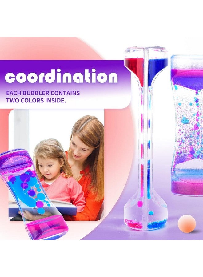 SIMXEN Liquid Motion Bubbler Timer Pack of 2 Hourglass Liquid Bubbler Sensory Toys ADHD Fidget Toy Anxiety Autism Toys Calm Relaxing Desk Toys - Image 2