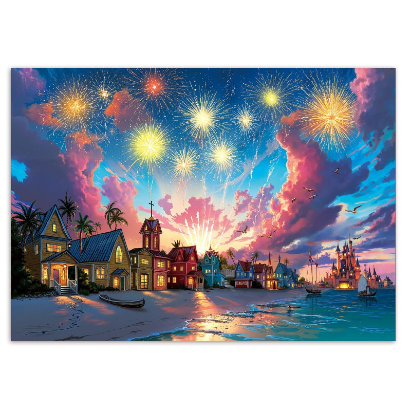 Artipuz 1000 Piece Jigsaw Puzzle for Adults Firework of Summers End 275 x 197 Stress Relief Cognitive Challenge Ideal Mindfulness Gift for Family Game Night Artistic Wall Decor - Image 3