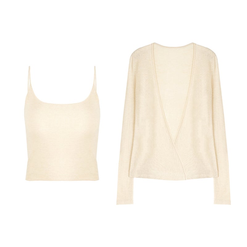 Women's Knit Cardigan and Camisole Set - Image 1