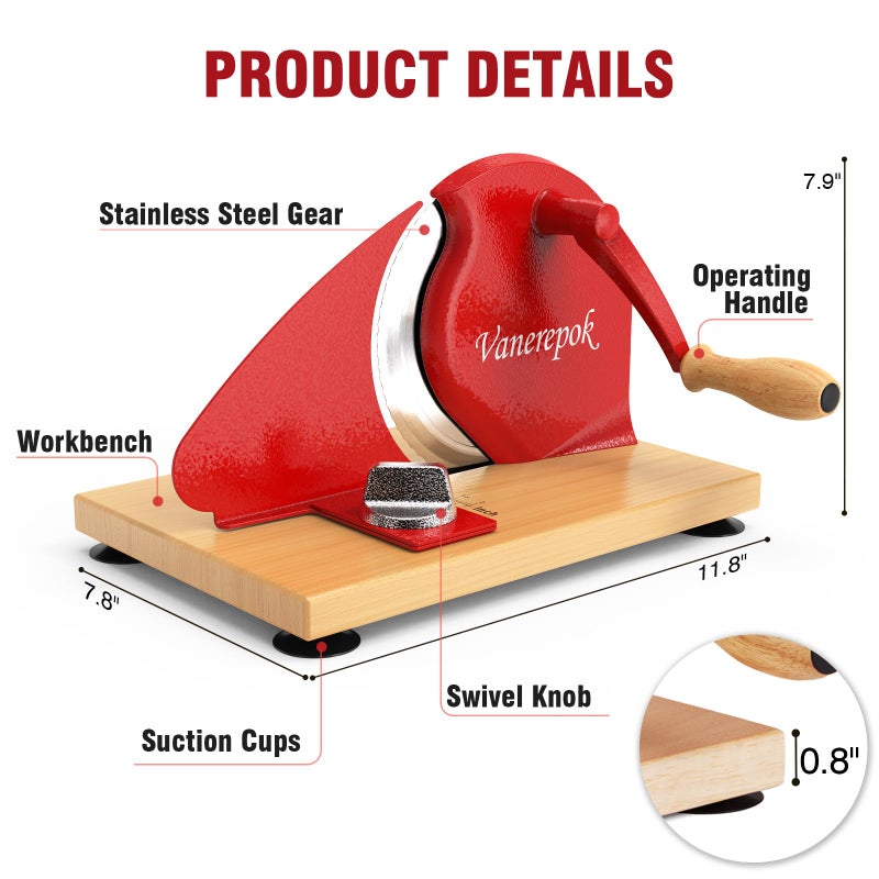 vanerepok Manual Bread Slicer for Homemade Sourdough Bread Versatile Hand Crank Bread Slicer for Sourdough Crusty Bread Etc Stainless Steel Slicers Adjustable Width for Homemade & Commercial Use - Image 2