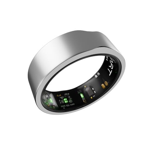 FITTR HART X2 Smart Ring, 8+ Days Battery, Fitness Tracker for Sleep, Recovery, Stress, Workout, Live Heartrate, Calories, Smart Ring for Men & Women, Buy Sizing Kit First, Titanium (Frost Silver, 7) - Image 1