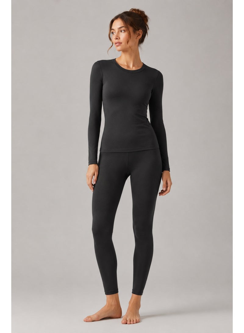 Women’s Thermal Wear Set Stretch Fleece Lined Long Sleeve Top & Pants for Cold Weather - Image 1