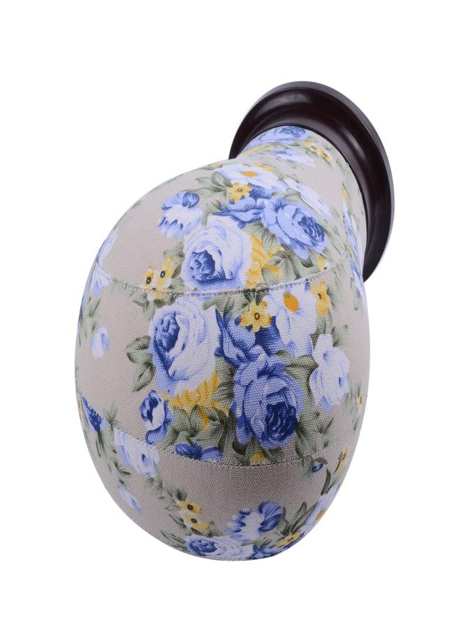 YANTAISIYU 1 Piece Canvas Block Head Mannequin Head for Hair Extension Lace Wigs Making and Display Styling (Blue 21") - Image 3