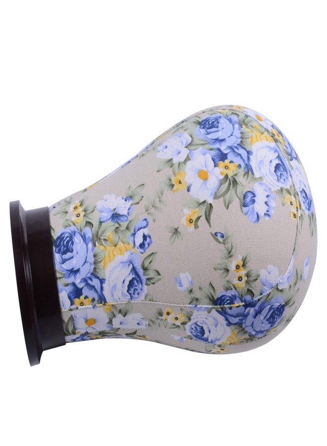 YANTAISIYU 1 Piece Canvas Block Head Mannequin Head for Hair Extension Lace Wigs Making and Display Styling (Blue 21") - Image 4