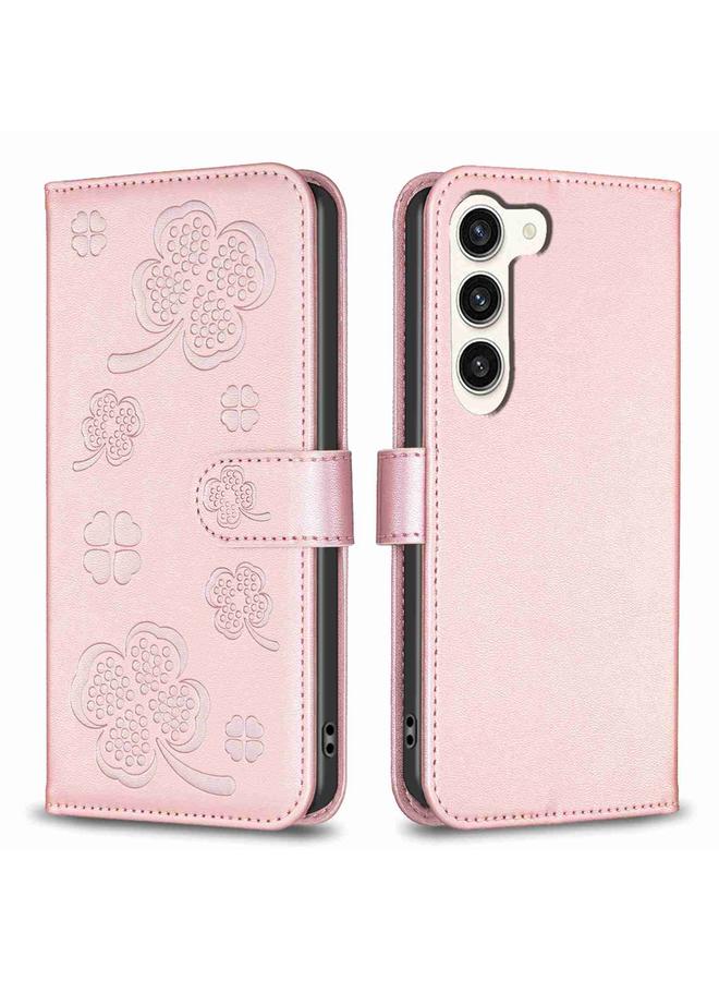 اس-توب جراب لهاتف Samsung Galaxy S24+ 5G جراب هاتف جلدي منقوش بأربع أوراق - Image 1