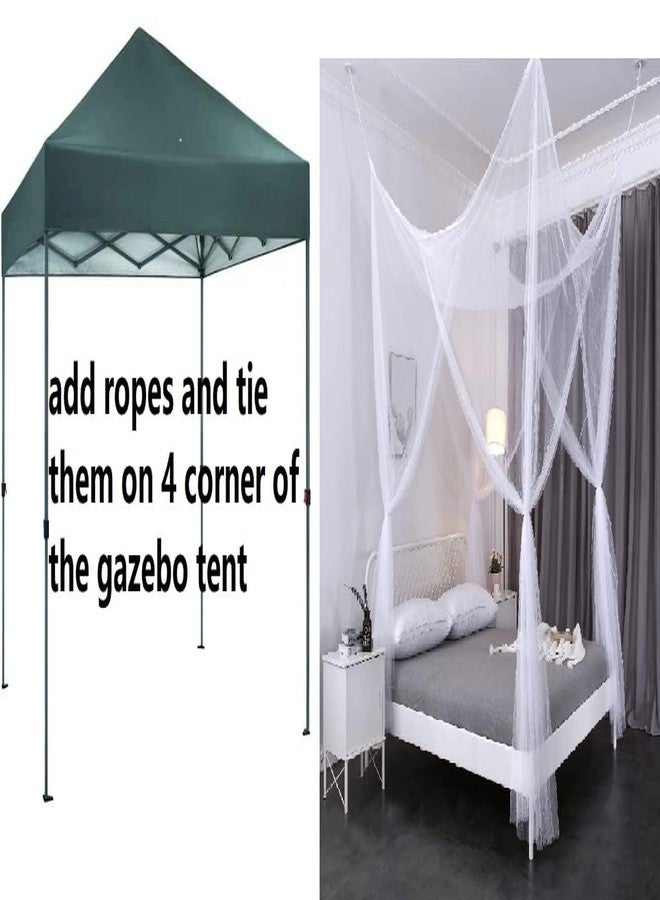 OctoRose Four Post Mosquito Net for Bed Canopy -Fits Queen, King, California King Beds-Indoor & Outdoor Use- Brown - Image 4