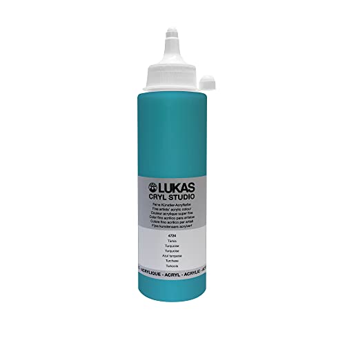 Lukas CRYL Studio Artist Acrylic Paint Turquoise 250 ml Bottle High Pigment Acrylic Paints for Canvas Painting Large Scale Works MediumViscosity WaterMixable Fast Drying - Image 1
