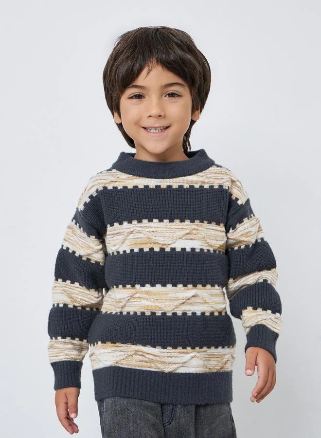 Styli Boys Striped Knit Sweater
