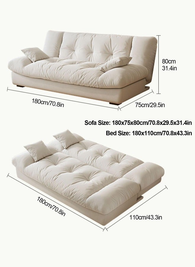 Generic 105" Comfy Cloud Sectional Couch,Larger Sofa with 2 Pillows, Scrub Velvet Minimalist Sofa, Modern Couch for Living Room, Apartment, Bedroom, Office  - Image 2