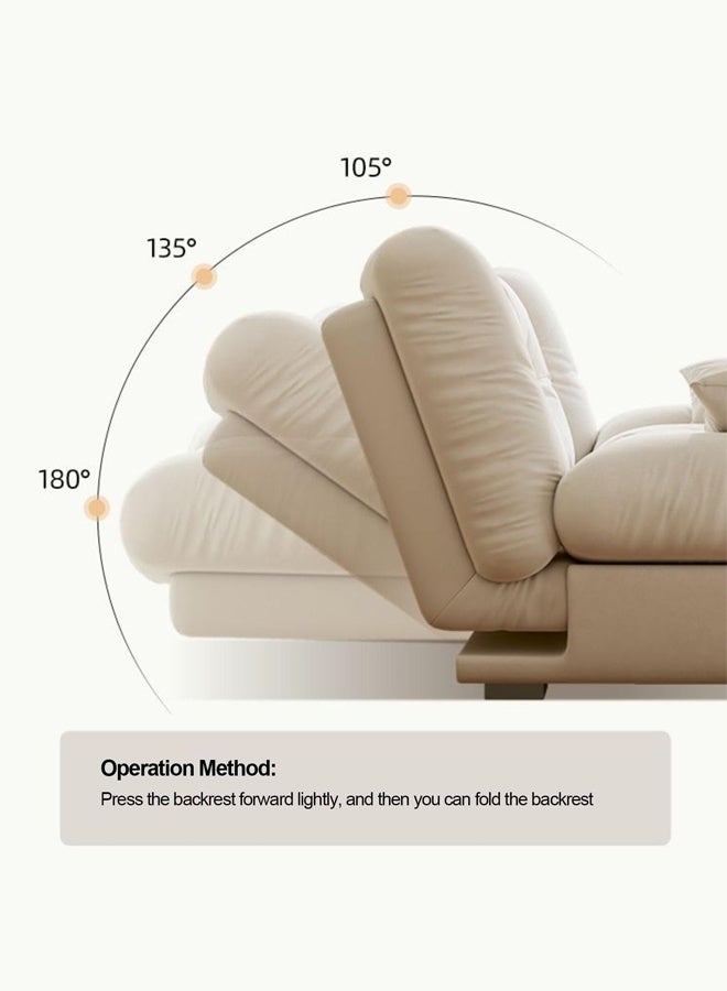 Generic 105" Comfy Cloud Sectional Couch,Larger Sofa with 2 Pillows, Scrub Velvet Minimalist Sofa, Modern Couch for Living Room, Apartment, Bedroom, Office  - Image 3