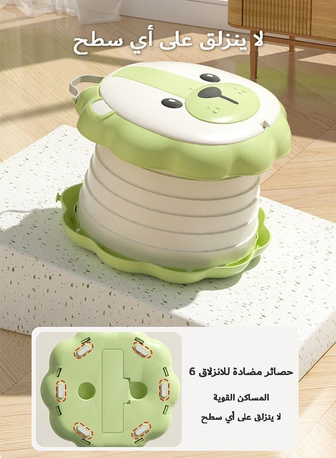 Premium Foldable Travel Baby Potty Training Toilet Seat | Cute Lion Cartoon Kids Potty Chair with 70kg Load Capacity, 6.5cm Splash Guard & Built-in Trash Bag Compartment for Car, Camping & Outdoor - Image 5