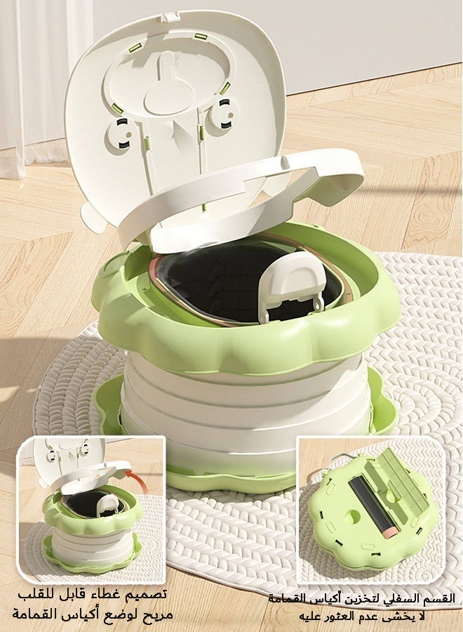 Premium Foldable Travel Baby Potty Training Toilet Seat | Cute Lion Cartoon Kids Potty Chair with 70kg Load Capacity, 6.5cm Splash Guard & Built-in Trash Bag Compartment for Car, Camping & Outdoor - Image 2
