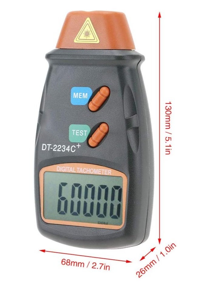 Generic - Digital Tachometer, DT-2234C + Non-Contact LCD Digital Photo Handheld Tachometer Mini RPM Test Meter - Image 1