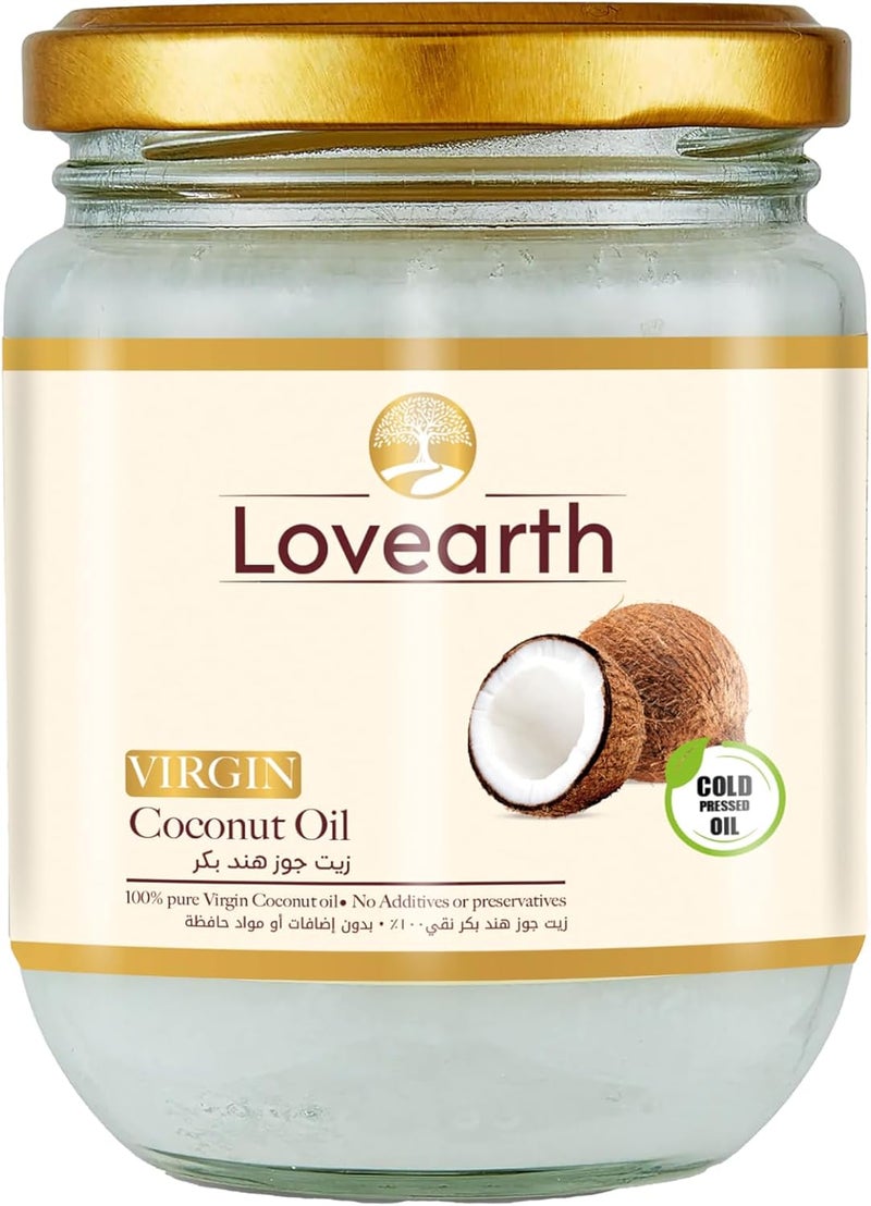 LoveArth Virgin Coconut Oil 200ml | Cold Pressed | Unrefined & Undeodorized | Keto-Friendly | USDA Organic - Image 1