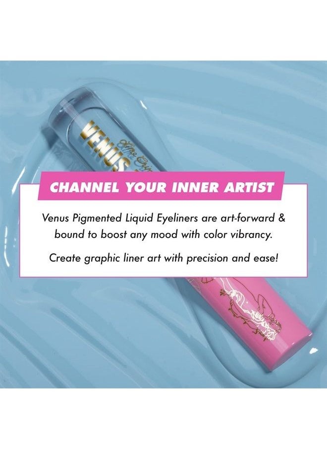 Lime Crime Venus Pigmented Liquid Eyeliner with Precision Brush, Butterfly (Bright Aqua) - Ultra Matte Water-Based Formula is Long-Lasting, Smudge-Proof & Quickly Dries - Vegan & Cruelty-Free 