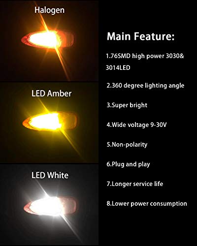 AUXLIGHT 3157 4157 3057 3457 Switchback LED Bulbs 76SMD Chipsets White/Amber with Projector Replacement for Front/Rear Turn Signal Parking Daytime Running Lights/DRL (Pack of 2) - Image 5