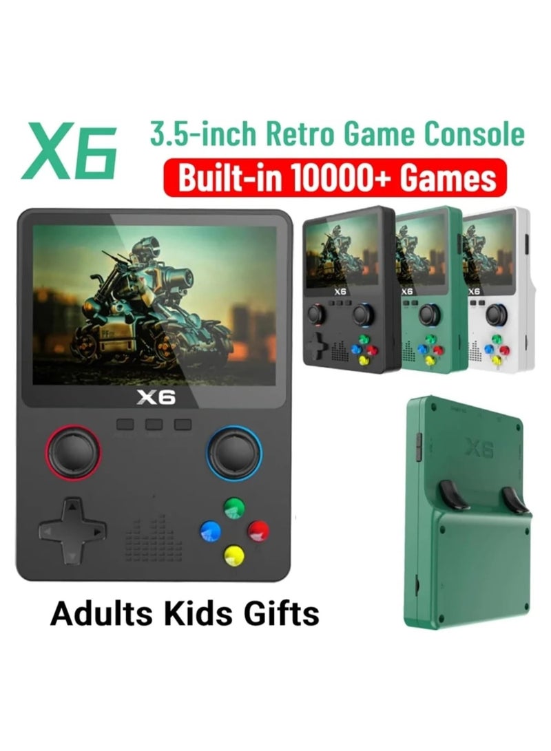 X6 Game Console, X6 Handheld Game Console, X6 Retro Game Console 15000+ Games, 3.5 Inch Screen Mini Retro Game Console, Dual 3D Joystick, Game Console X6 Supports 2 Player , Tv Output (Double - Black) - Image 4