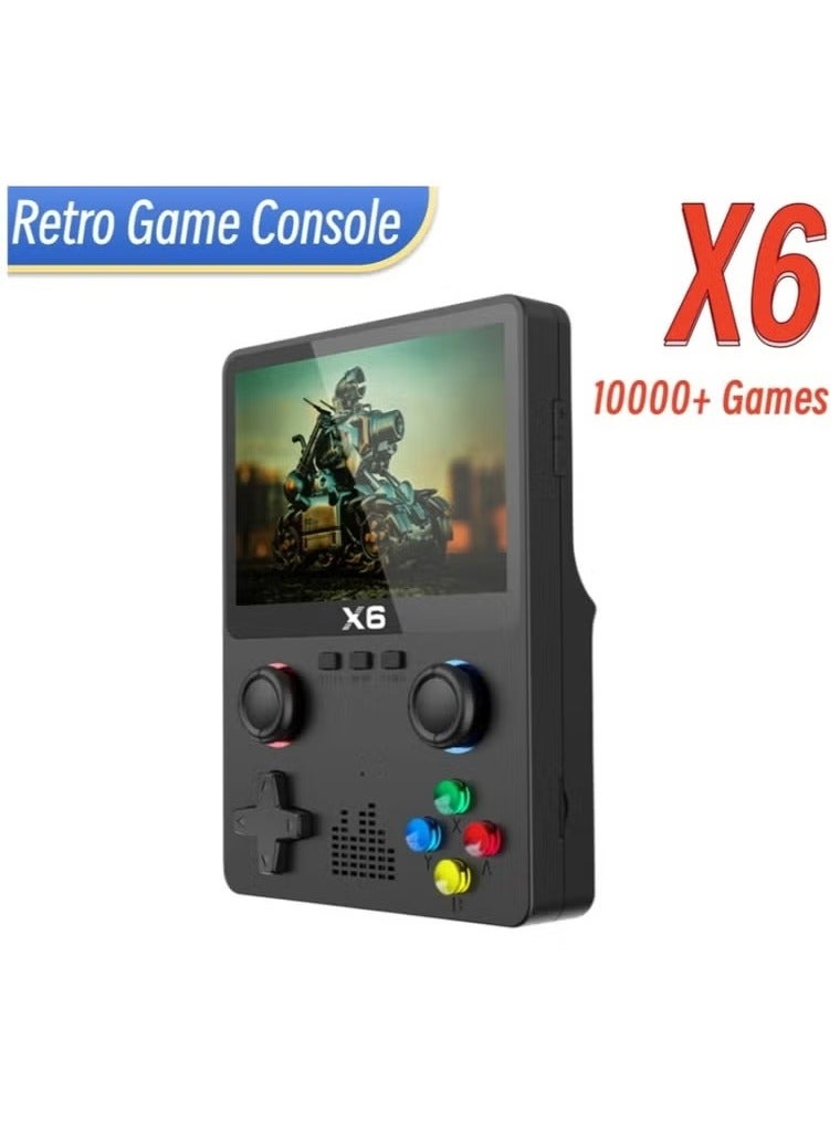 X6 Game Console, X6 Handheld Game Console, X6 Retro Game Console 15000+ Games, 3.5 Inch Screen Mini Retro Game Console, Dual 3D Joystick, Game Console X6 Supports 2 Player , Tv Output (Double - Black) - Image 2