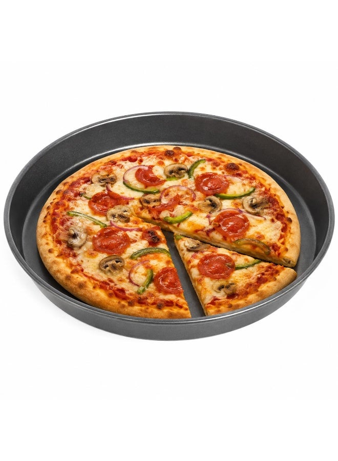 BLACKSTONE Nonstick Round Pizza Pan, 22.5 cm, Oven Safe Up to 230C, Carbon Steel Baking Tray for Pizza and Desserts, Grey - Image 1