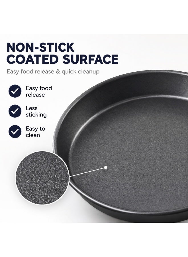 BLACKSTONE Nonstick Round Pizza Pan, 22.5 cm, Oven Safe Up to 230C, Carbon Steel Baking Tray for Pizza and Desserts, Grey - Image 3