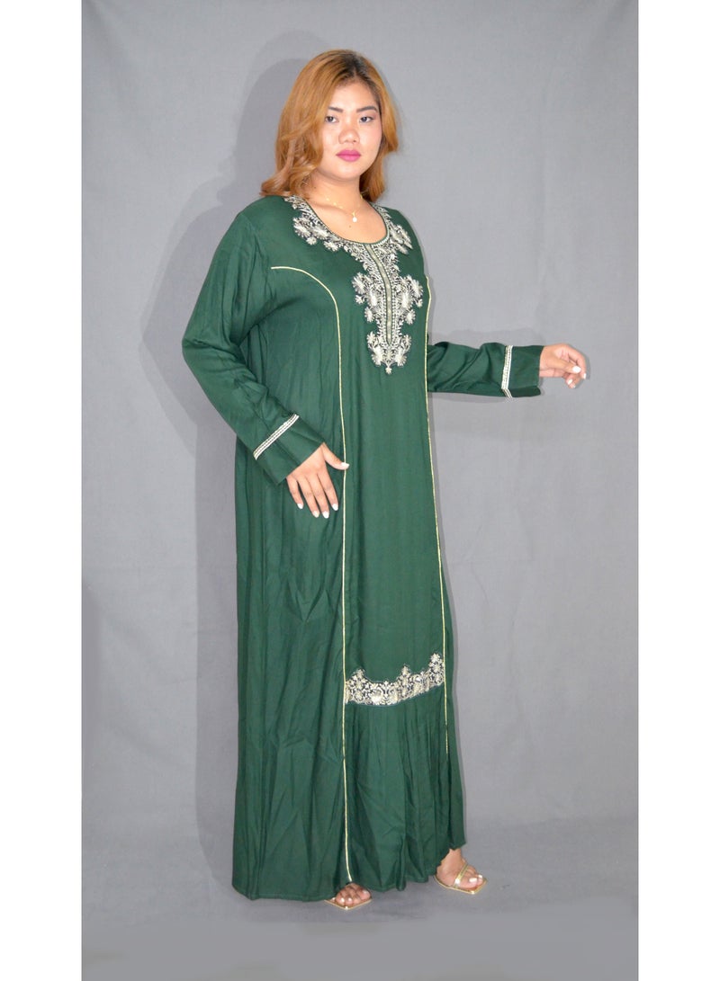 زينة جلبية نسائية أنيقة – فستان طويل محتشم بتفاصيل مطرزة | قماش ناعم من فيسكوز وبوليستر | مثالي للارتداء اليومي والمناسبات - Image 5