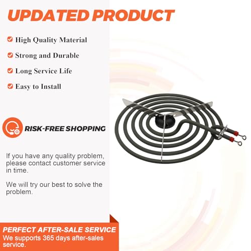 Beaquicy MP21YA Burner Surface Element 8 Inch 5 Turns,Suitable for Whirlpool Maytag Kenmore rp111pxsq1, kf330add1,xfc31050ab,rf264lxsb,etc. - Image 3