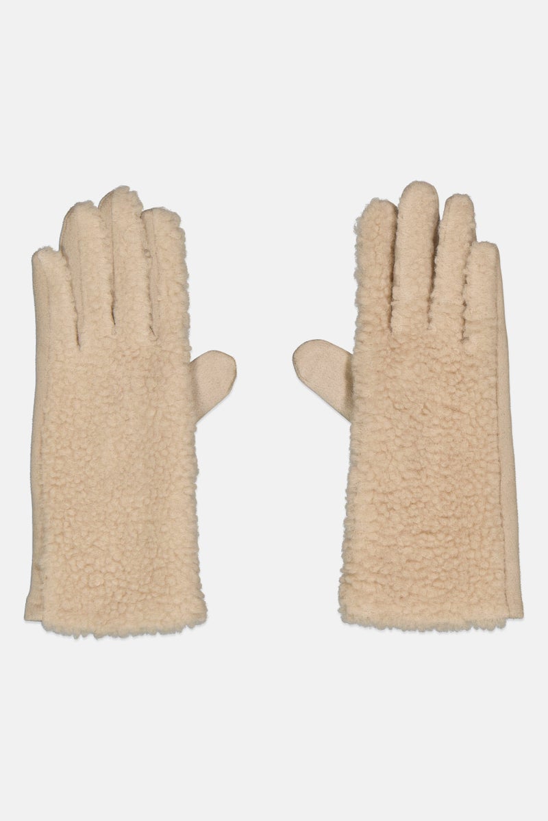 Canada Weather Gear Women 1 Pair Textured Gloves, Beige - Image 1