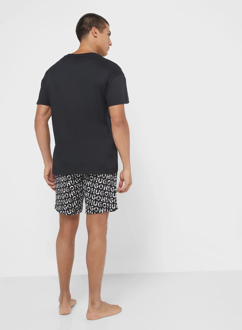 HUGO Logo T-Shirt & Shorts Set