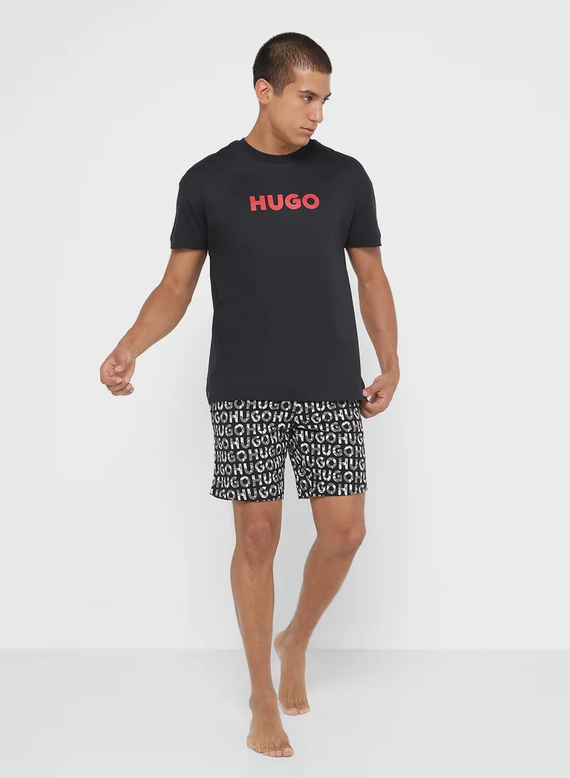 HUGO Logo T-Shirt & Shorts Set
