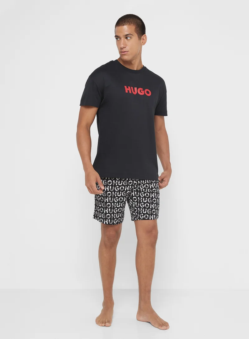 HUGO Logo T-Shirt & Shorts Set
