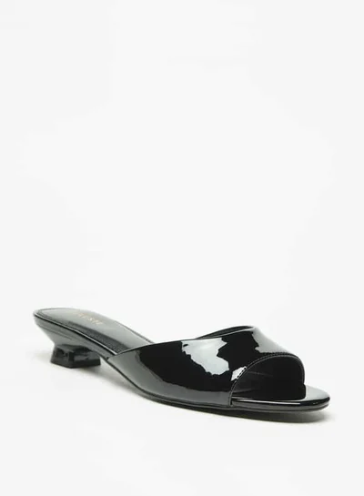 Celeste Women's Solid Slip-On Sandals with Kitten Heels