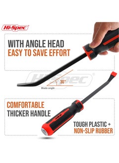 Hi-Spec Hi-Spec 1pc Carbon Steel Pry Bar Set - 12" (1ft) / 0.3m" Size with Heavy Duty Striking Cap. Ergonomic Comfort Hold Handles for Home & Garage DIY Jobs  - Image 4