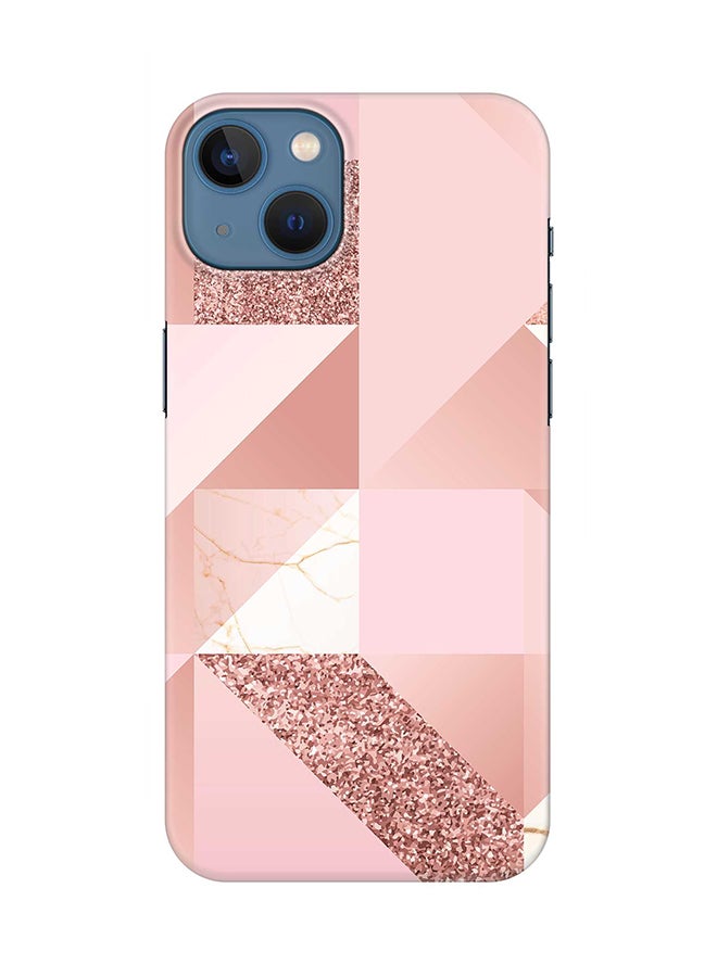 Stylizedd Case for Apple iPhone 14 Plus Case Slim Snap Classic Series Mobile Cover Hard PC Shield Matte Finish Print - Marble Pink Geometric
