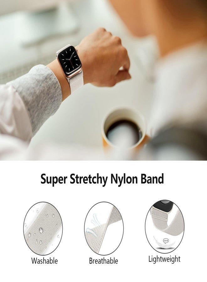 CCnutri Stretchy Solo Loop Compatible with Apple Watch Bands 38mm 40mm 41mm 42mm 44mm 45mm 46mm 49mm, Splash-Proof Nylon Sport Strap Women Men for iWatch Series 11 10 9 8 7 6 5 4 3 SE/Ultra 3 2, 4 Pack - Image 4