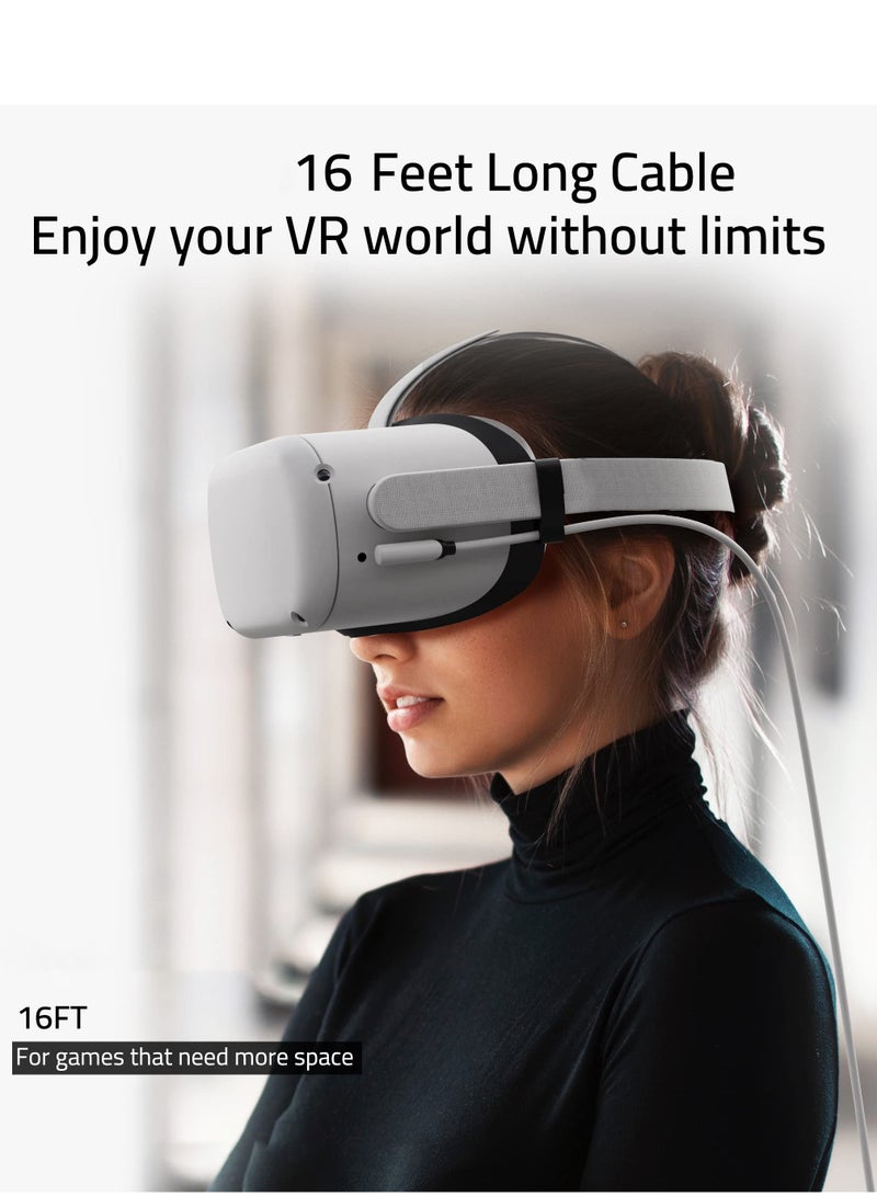 5-meter كابل Oculus Quest 2 اكسسوارات الكمبيوتر / البخار VR ، عالية السرعة لنقل البيانات من جهاز الكمبيوتر ، USB 3.2 إلى كابل الناقل التسلسلي العام VR سماعات لعبة كمبيوتر - Image 5