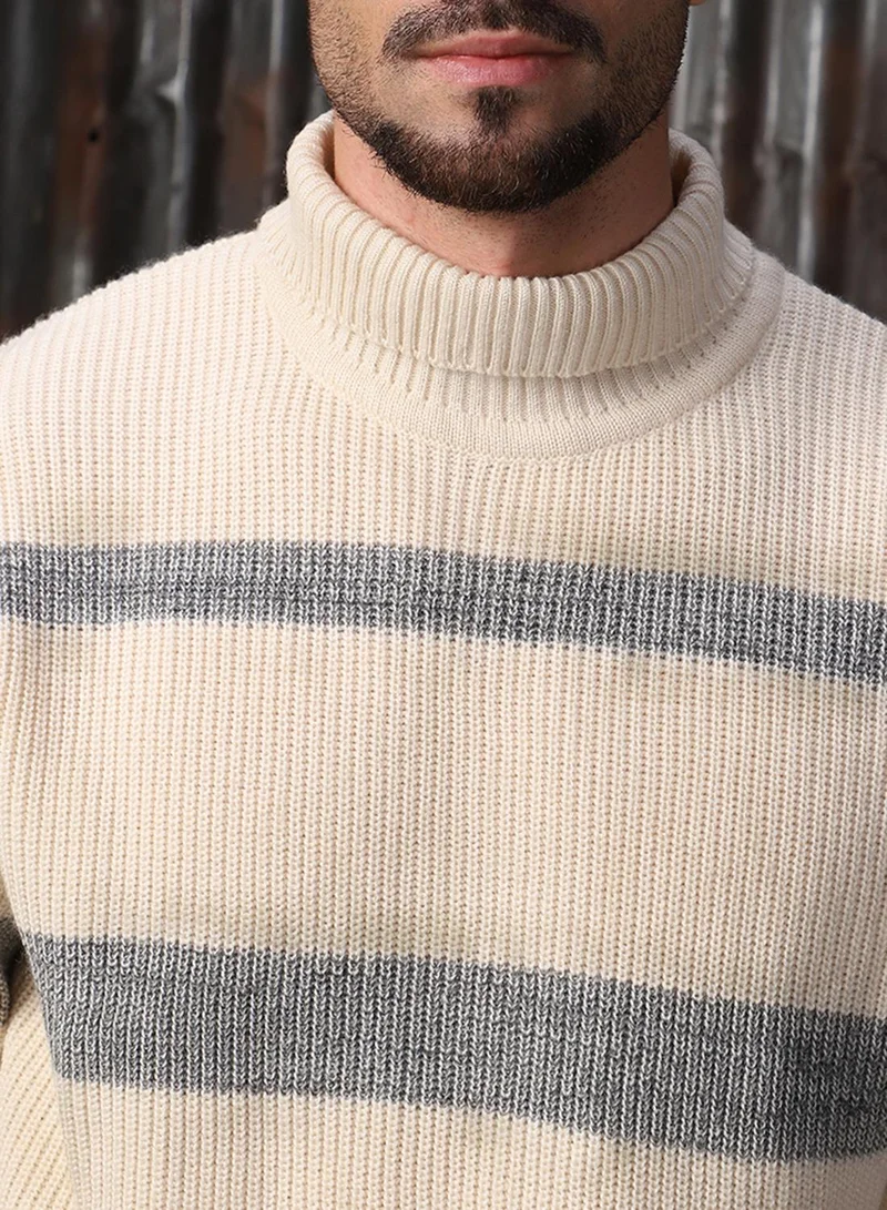 HIGH STAR Men's Multicoloured 100% Acrylic Solid Sweater