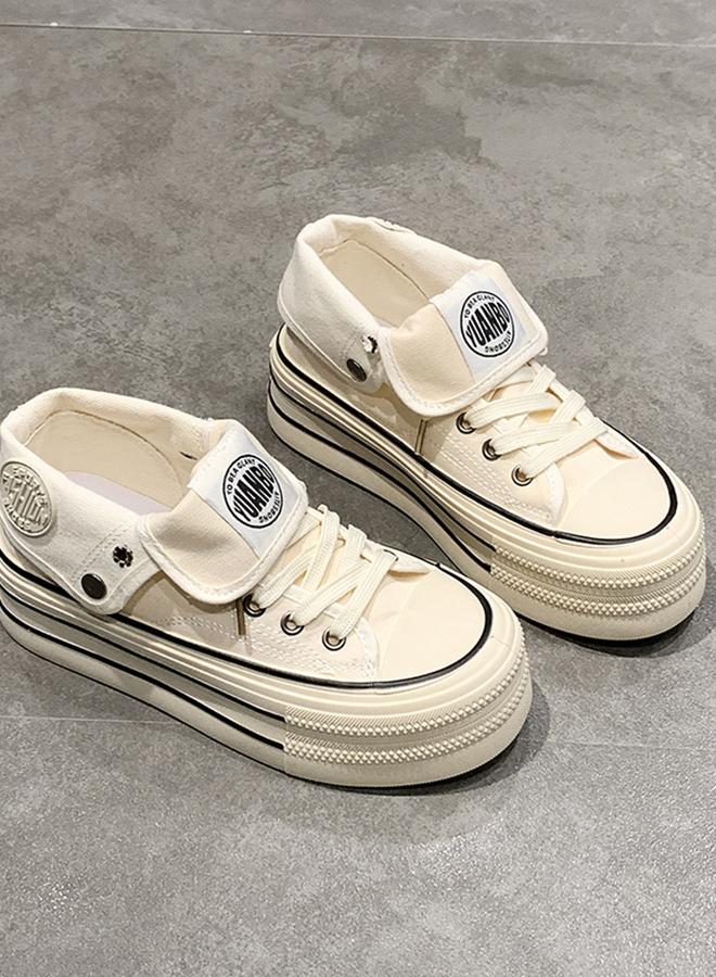 Take Two Women Canvas Lace-Up Chunky Sneakers - Image 1