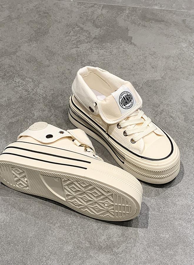 Take Two Women Canvas Lace-Up Chunky Sneakers - Image 4