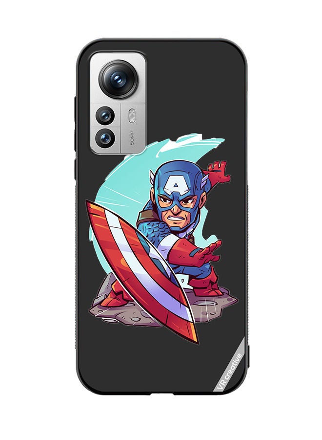 VR CREATIVE Protective Case Cover For Xiaomi 12X Superhero Captain America Design Multicolour - Image 1